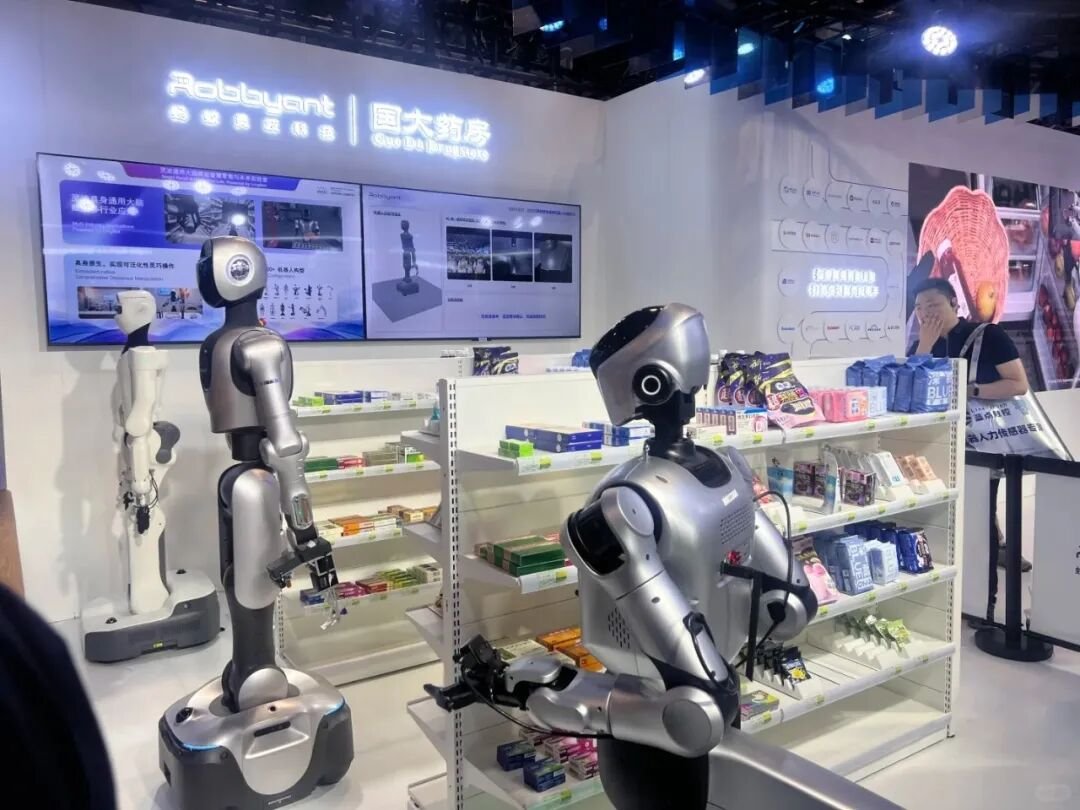 Robot navigating shelves in a pharmacy layout