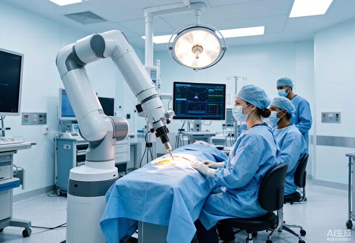 Surgical robot performing precision orthopaedic surgery in an operating room