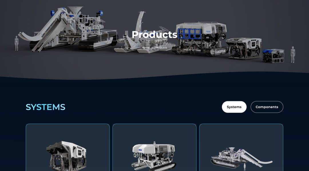 Underwater robot product range illustration showing inspection and maintenance systems