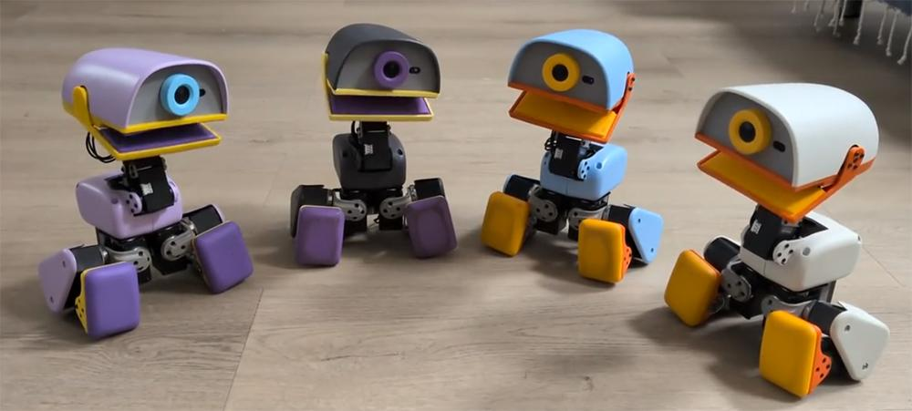 Microduck robot duck showing its articulated beak gripper