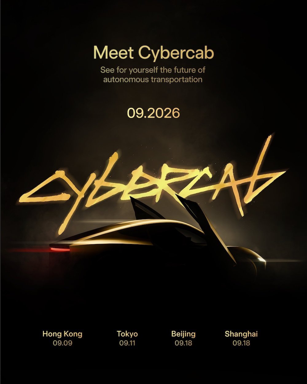 Tesla Cybercab on stage