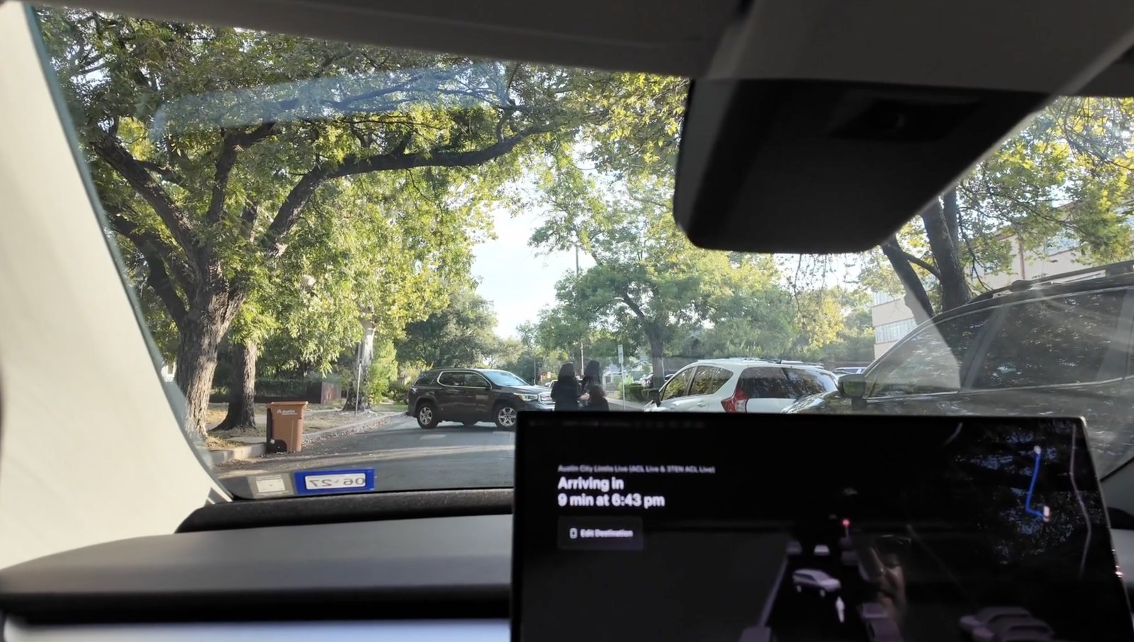 Tesla Cybercab interior with 22-inch central touchscreen