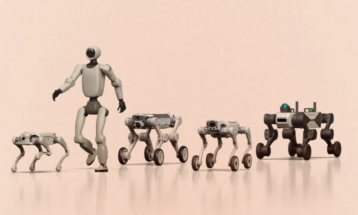 Zhishen Technology quadruped and humanoid robots at an industrial site