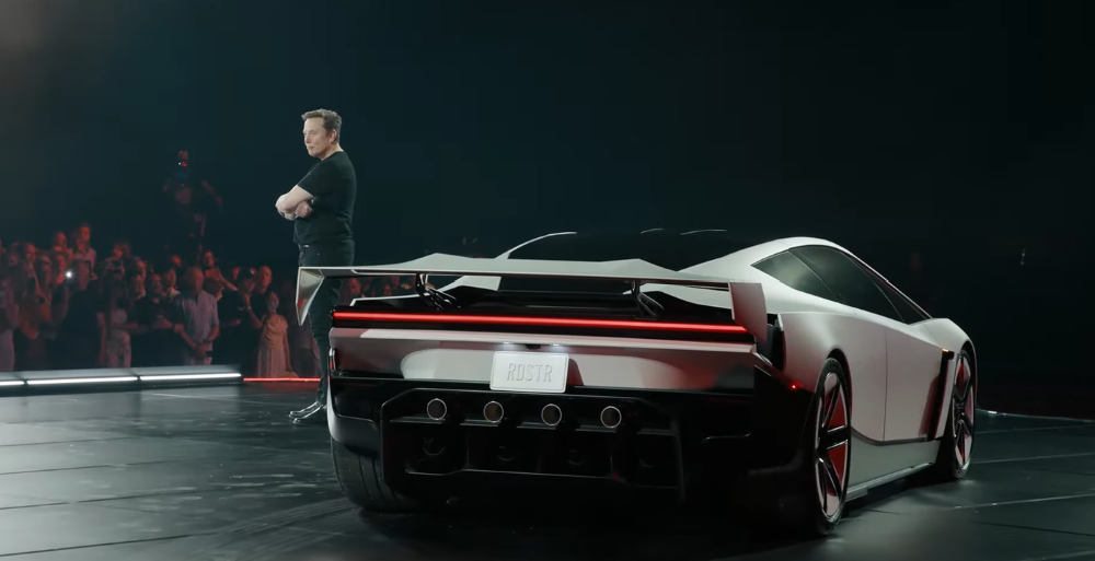 New Tesla Roadster during its demonstration in Texas