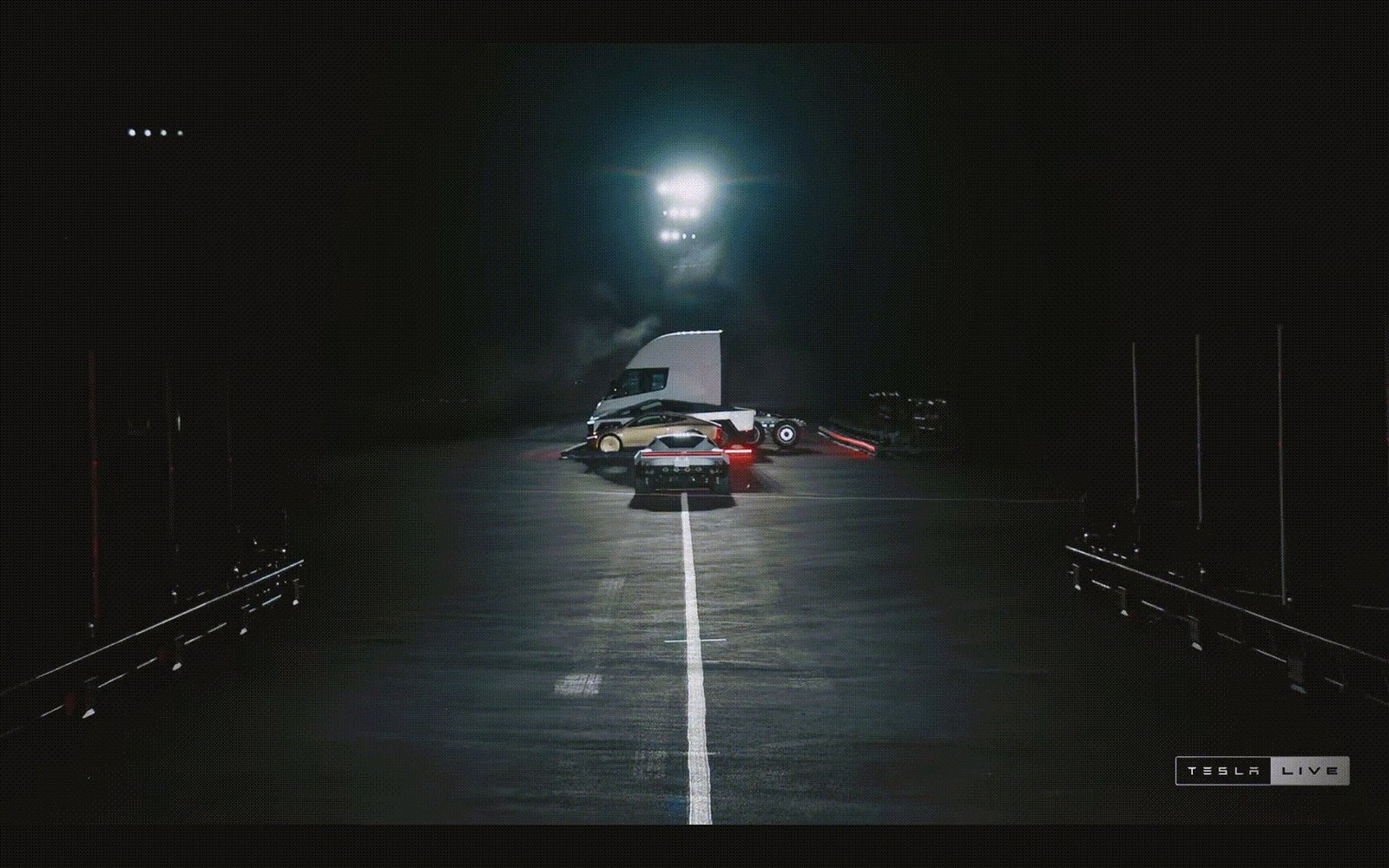 Tesla Roadster demonstration showing thruster-assisted flight