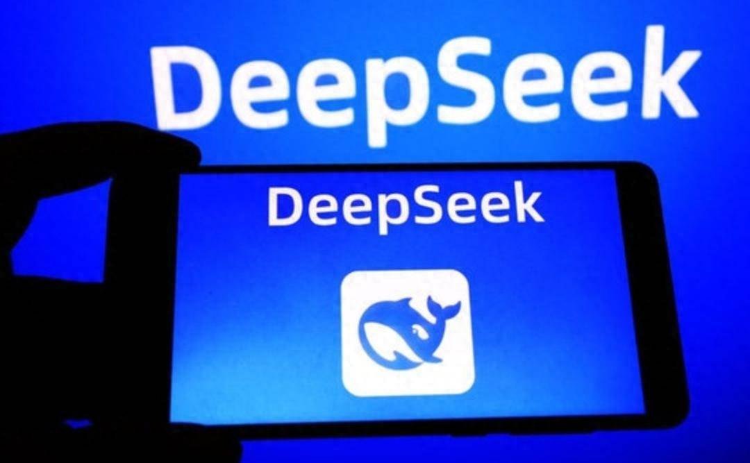 DeepSeek logo shown on a tablet screen