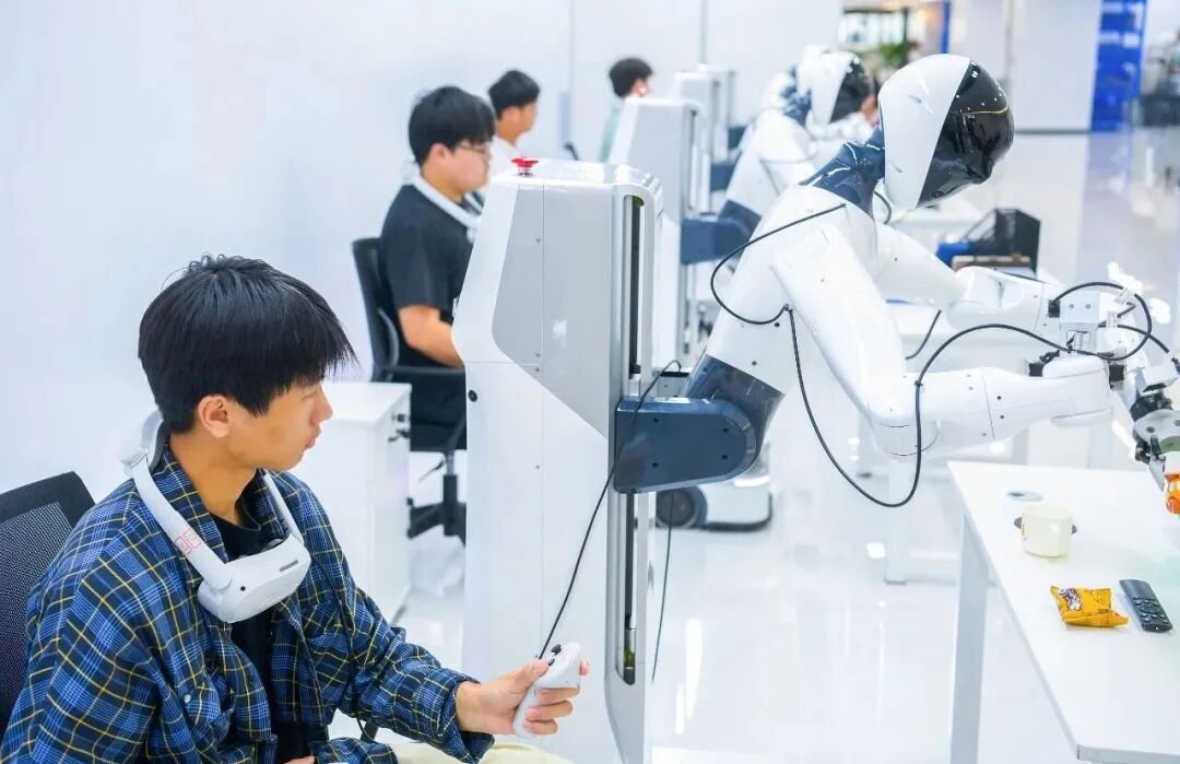 Robotics startup booth at a Chinese technology exhibition