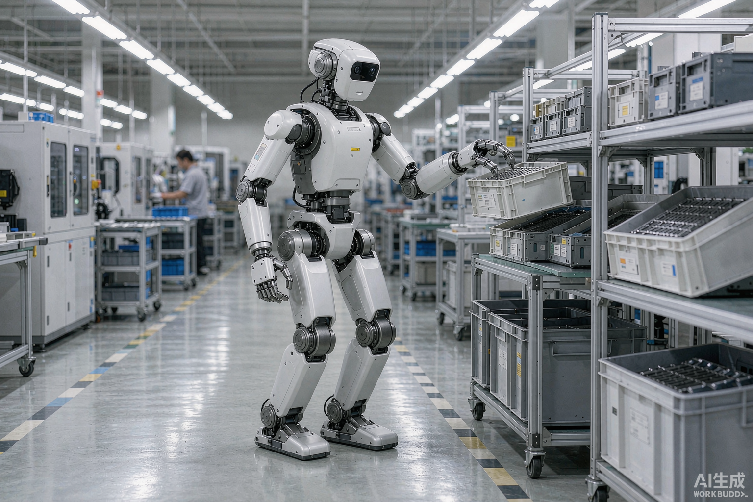 UBTECH Walker humanoid robot on a factory shop floor